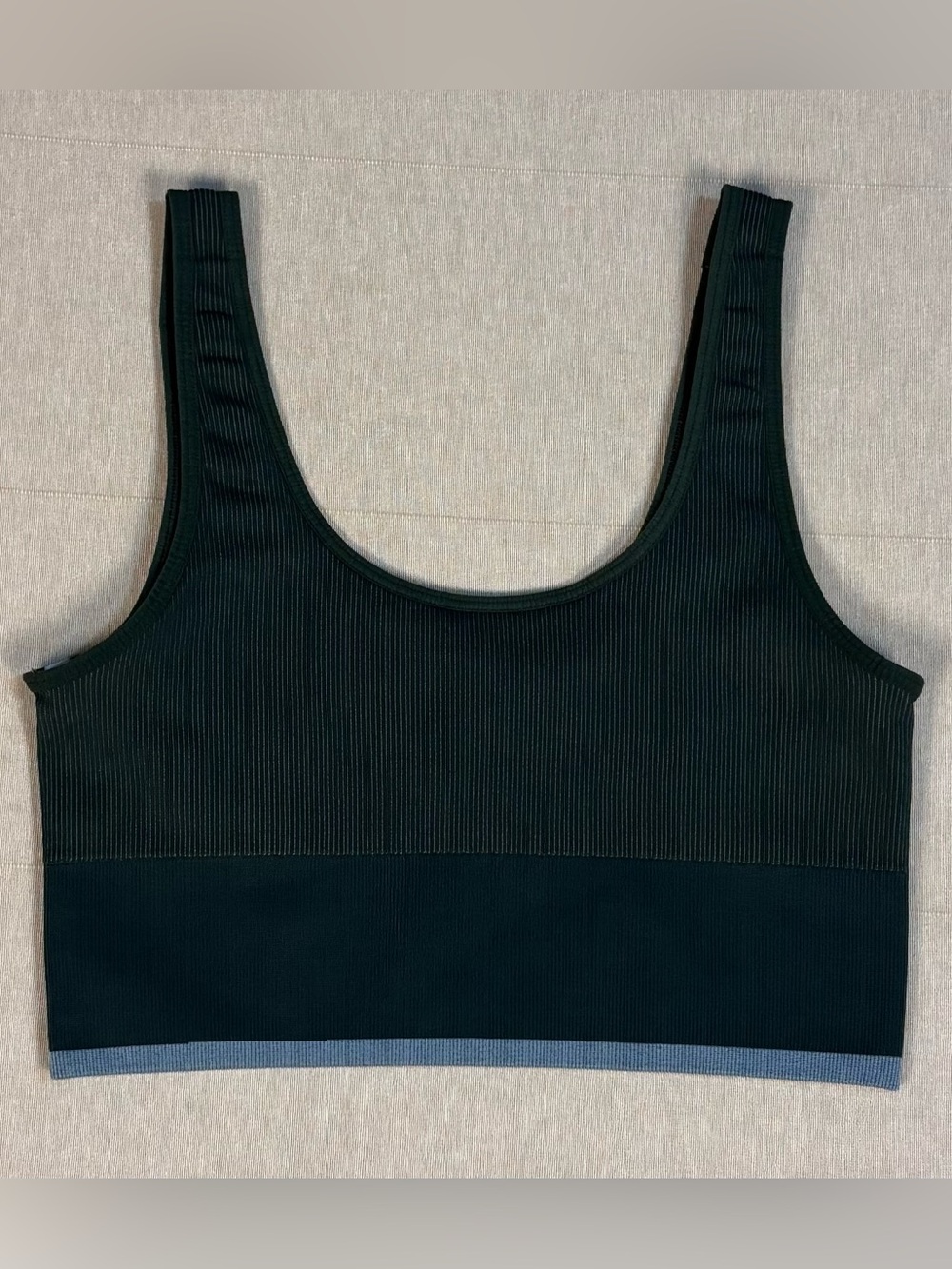 Outdoor Voices Ribbed Sports Bra Crop Top Medium Green Blue Athleisure
